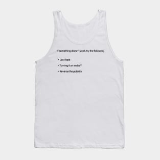 Funny Fix It Duct Tape Reverse Polarity Tank Top